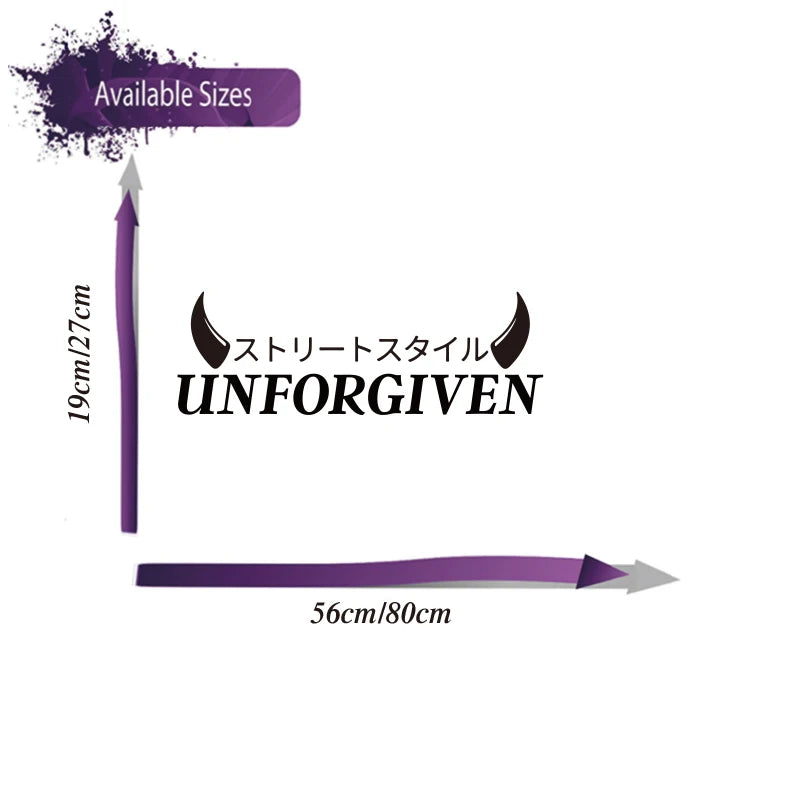 Japan Unforgiven JDM Car Sticker Decal Windshiled Banner Hood Bumper Auto Vehicle Vinyl Decor