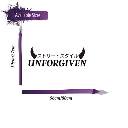 Japan Unforgiven JDM Car Sticker Decal Windshiled Banner Hood Bumper Auto Vehicle Vinyl Decor